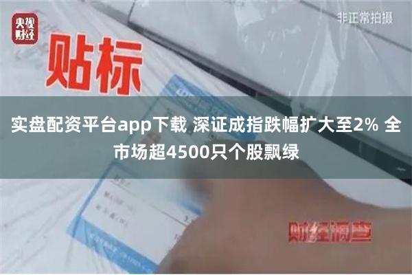 实盘配资平台app下载 深证成指跌幅扩大至2% 全市场超4500只个股飘绿