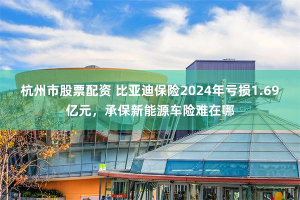 杭州市股票配资 比亚迪保险2024年亏损1.69亿元，承保新能源车险难在哪